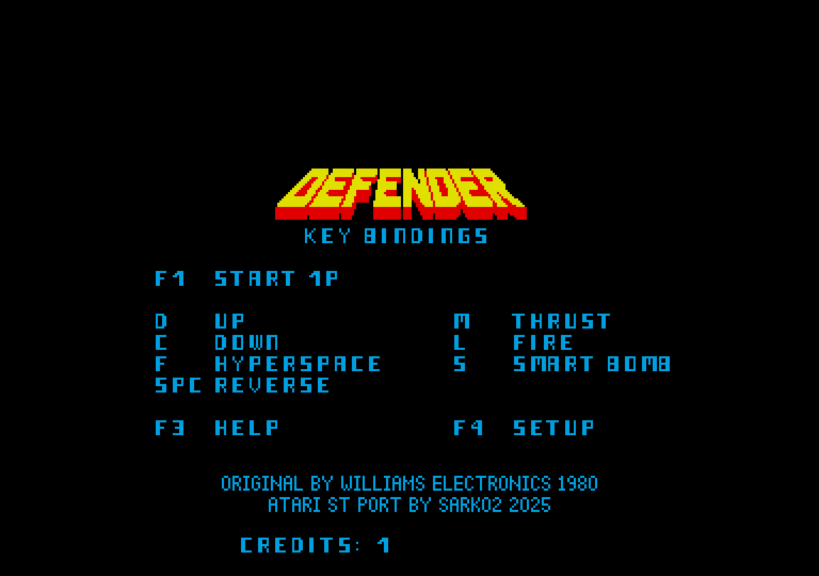 Defender atari screenshot